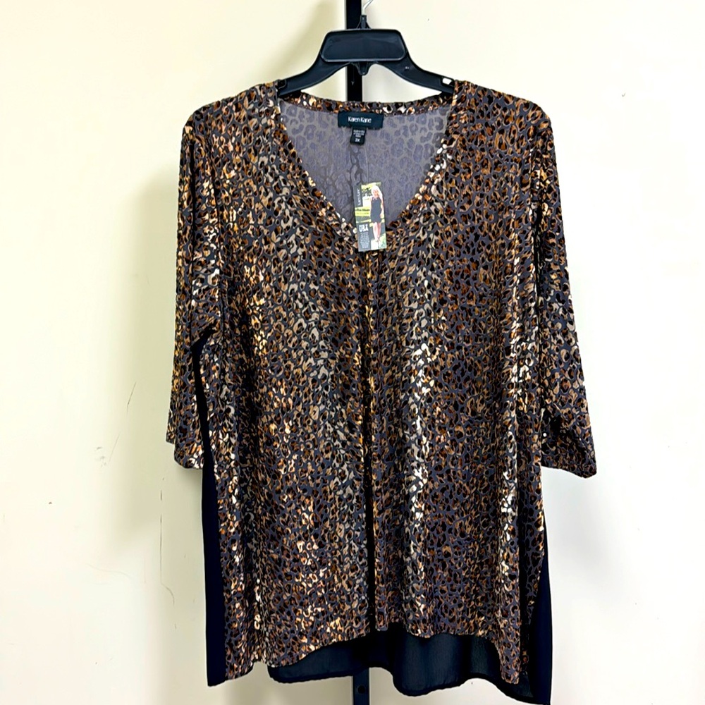 Plus size Karen Kane animal print tunic blouse